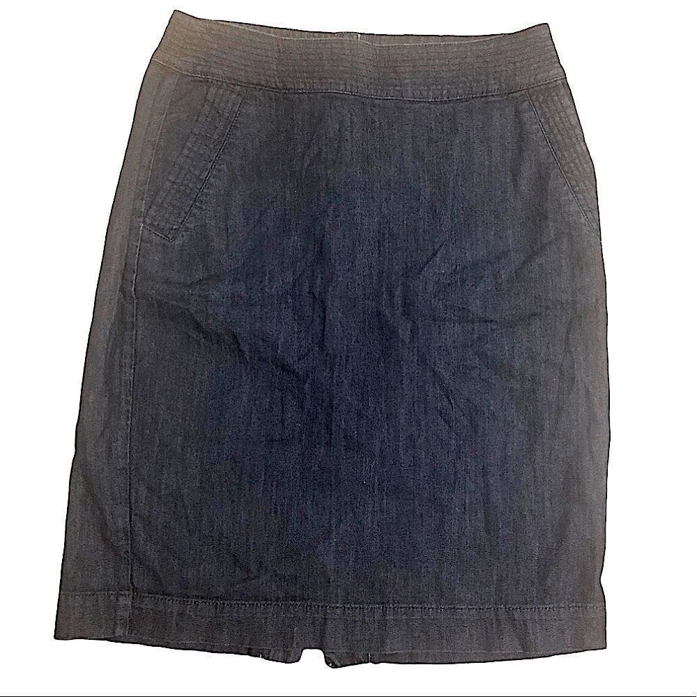 Vintage Red Engine Jean dark denim pencil mini skirt with slit Cerise-28